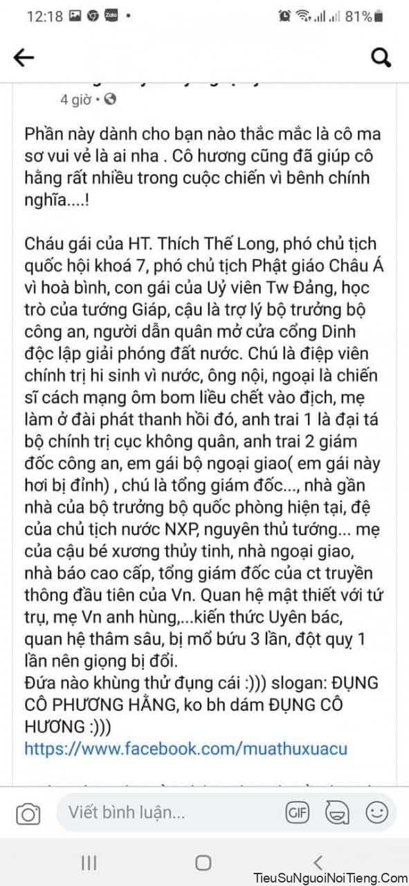 Tiểu sử Ma Sơ Vui Vẻ - Nguyễn Thị Thu Hương
